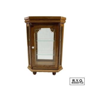 ミニチュア ショーケース 木製3段棚背面ガラス扉 ディスプレイ : 街の