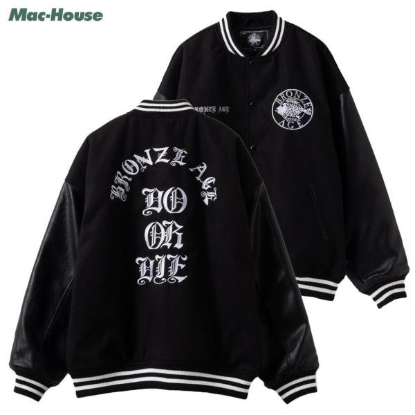 スタジャン メンズ 合皮 刺繍 ポケット ゆったり ジャケット スタジアムジャンパー おしゃれ アメ...