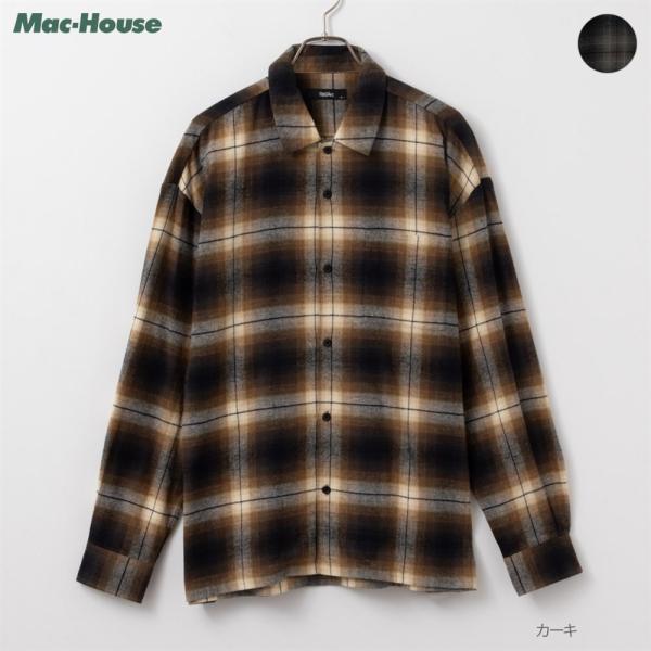 mossimo モッシモ シャツ 綿100% メンズ 長袖 チェック柄 カジュアルシャツ トップス