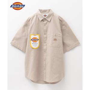 Dickies ディッキーズ シャツ メンズ 半袖 綿混 ストライプ 無地 カジュアルシャツ ワークシャツ トップス