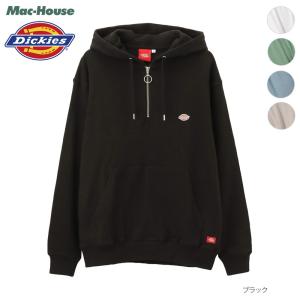 Dickies ディッキーズ パーカー スウェット メンズ 綿100％ ハーフジップ フード付き ロゴ ワッペン トップス｜machouse