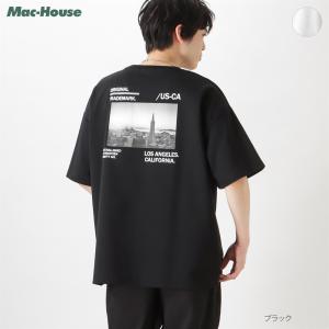 mossimo モッシモ Tシャツ 半袖 5分袖 メンズ ポンチ素材 モノトーン バックプリント ブランド 人気 トップス ネコポス対応｜machouse