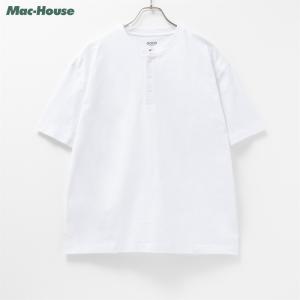 Tシャツ メンズ 半袖  大きいサイズ 無地  ヘンリーネック トップス｜machouse