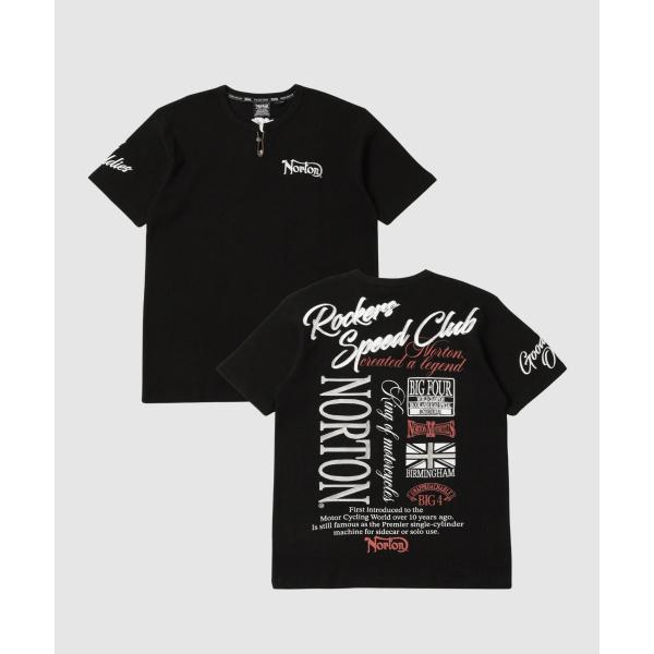 Norton ノートン Tシャツ メンズ レディース 半袖 綿100％ コットン サーマル素材 プリ...