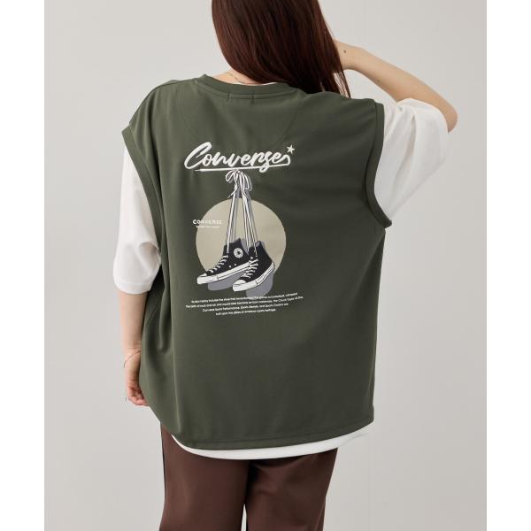CONVERSE コンバース Tシャツ メンズ レディース 半袖 フェイクレイヤード シューズモチー...