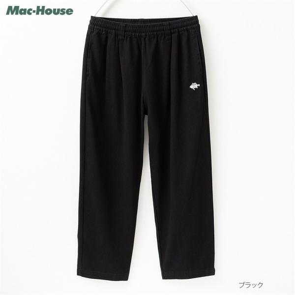 イージーパンツ 綿100% メンズ ユニセックス ウエストゴム 紐 刺繍 ブランドロゴ ワンポイント...