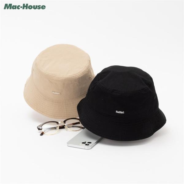 バケットハット メンズ 綿100% ウォッシュ加工 ロゴ 刺繍 帽子