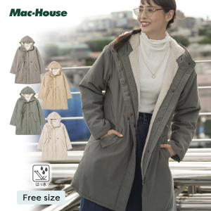 モッズコート 裏ボア レディース 軽量 撥水 防寒 ドローコード