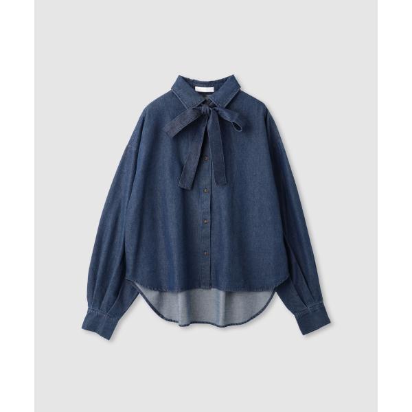 milli de l&apos;air ミリデラール シャツ レディース 長袖 ブラウス デニム 前後差丈 ボ...