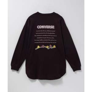 CONVERSE コンバース Tシャツ ロンT レディース 長袖 ポンチ素材 チュニック 丈長め ゆったり 大きめ トップス