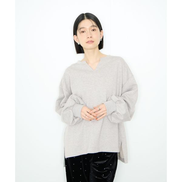 Idnes イドネス 裏毛 トレーナー レディース スウェット ゆったり スキッパー カットオフ ト...