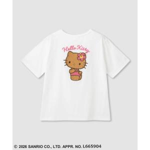 サンリオキャラクターズ Tシャツ レディース 半袖 日焼けキティ サガラ刺繍 ロゴ プリント トップス｜Mac-House(マックハウス)