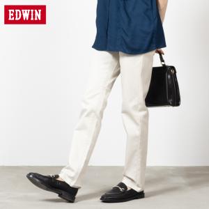 EDWIN エドウィン ストレートパンツ レディース ストレッチ性 股上深め チノパンツ カラーパンツ ボトムス｜machouse