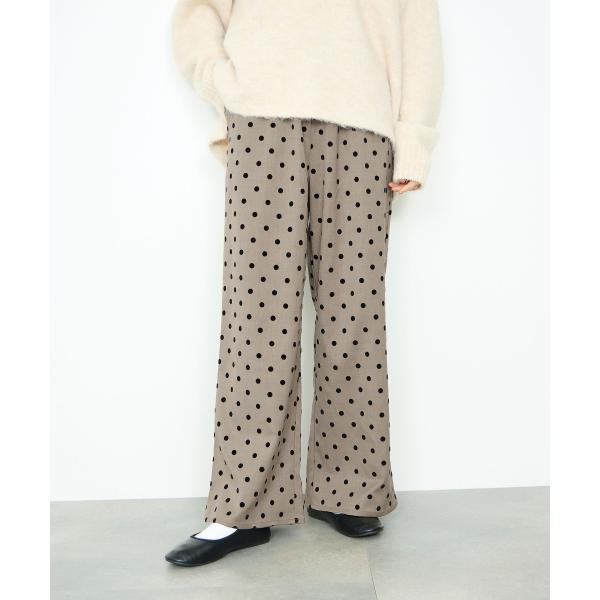 Idnes イドネス ワイドパンツ レディース ドット柄 ウエストゴム 紐 イージーパンツ ボトムス