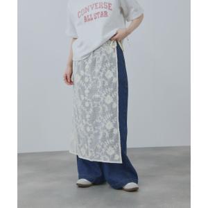 ラップスカート レディース 刺繍 レース 透け感 ロングスカート マキシ丈 ボトムス