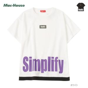 半袖Tシャツ ポンチ素材 キッズ サイドスリット クルーネック ブランドロゴ カットソー おしゃれ カジュアル かっこいい トップス｜machouse