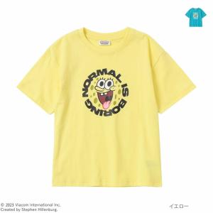 SpongeBob スポンジ・ボブ 半袖Tシャツ 綿100% コットン キッズ 子供服 プリント キャラクター ロゴ 天竺 トップス ネコポス対応