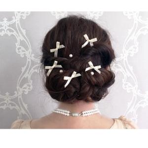 ヘッドドレス ヘアアクセサリー リボン サテン...の詳細画像3