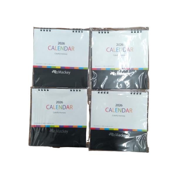 2026年　卓上カレンダー　4冊　シンプル　オフィス向け　MACKEYオリジナルロゴ入り