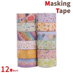 マスキングテープ キラキラホワイトクリスマス 12巻セット 15mm×5m