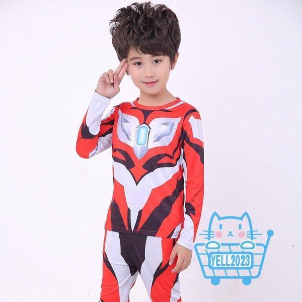 Sale! 子供服 春秋 ウルトラマン Ultraman セットアップ キッズ 上下セット 2点セッ...