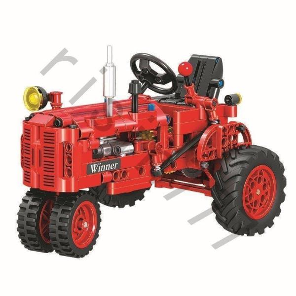 レゴ テクニック 互換品 レトロな赤い耕運機 クリスマス プレゼント