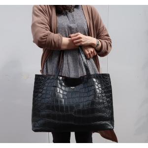 大処分 オーストラリア産 ラージ クロコダイル トート 天マグネット エルメスと同じドイツタンナー社...