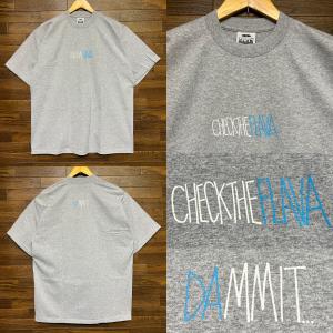 DAMMIT CHECK THE FLAVA Tシャツ(ヘビーウェィト) Grey Lサイズ｜maddope