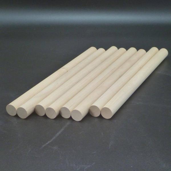 アルダー 丸棒8本セット 直径20mm×長さ310mm 仕上げ加工済み 無垢木材
