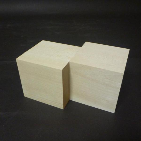 立方体 シナ材 彫刻用 バードカービング 90×90×90 2個セット 仕上げ加工済み 無垢木材