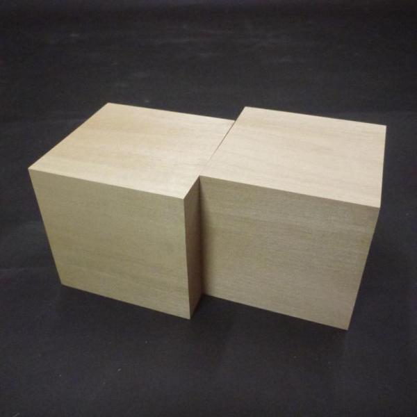 立方体 シナ材 彫刻用 バードカービング 100×100×100 2個セット 仕上げ加工済み 無垢木...
