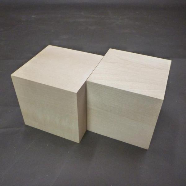 立方体 シナ材 彫刻用 バードカービング 110×110×110 2個セット 仕上げ加工済み 無垢木...