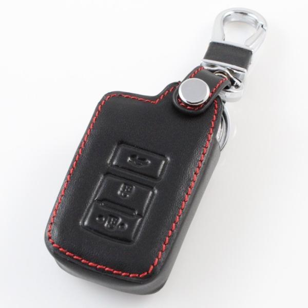 MADMAX感謝祭!!トヨタ 本革 キーケース ブラックレザー×レッドステッチ 60ハリアー ランク...