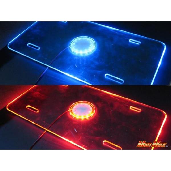 LEDアクリルナンバーフレーム 大型車用 24V ブルー/レッド発光