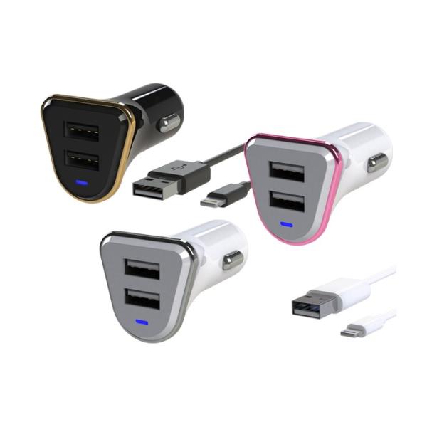 アークス 2.4A 2USBポート＆ライトニングケーブルMFi ホワイト(X-193)ブラック(X-...