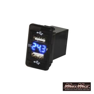 週末セール!!決済済限定特典・メール便送料無料!!ギガ クオン専用 埋め込み式 USB増設 24V 2ポート 電圧計付き