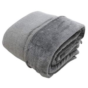 フランネル 毛布 シングルサイズ グレー ボリュームタイプ