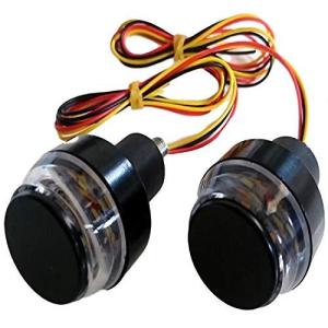 光る バーエンド バイク led ウィンカー 2色発光 12V 左右 2個 セット バイク カスタム パーツ 部品 ハンドルエ