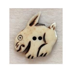 ボーンボタン　30mm　1個売り　ラビット　アイボリー
