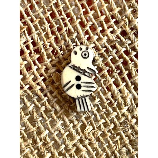 ボーンボタン　20mm　1個売り　小鳥　アイボリー