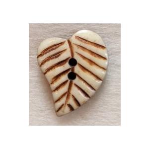 ボーンボタン　22mm　1個売り　ハートリーフ　アイボリー
