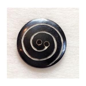 ボーンボタン　22mm　1個売り　スパイラルII　ブラック