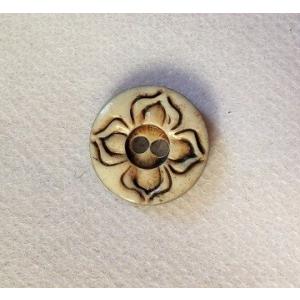 ボーンボタン　よつば　15mm　１個売り　アイボリー