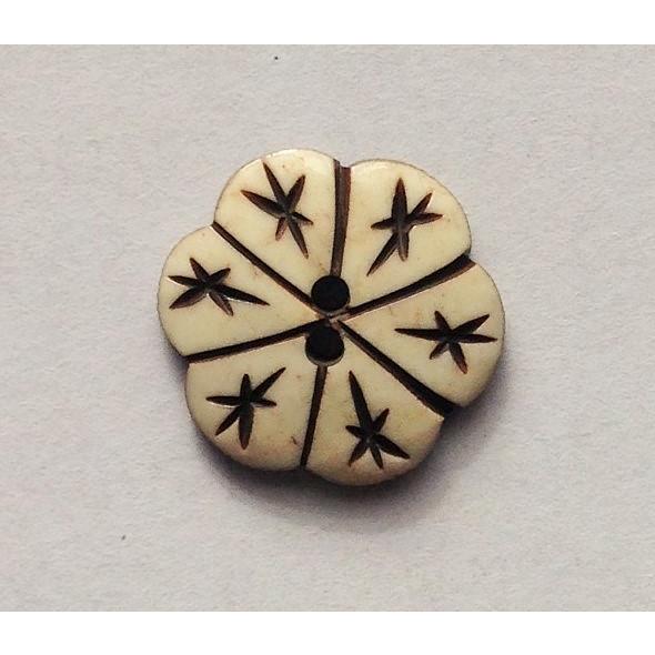 ボーンボタン　22mm　1個売り　フラワーI　アイボリー