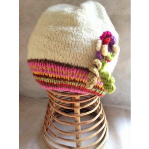 ウールフラワーキャップ