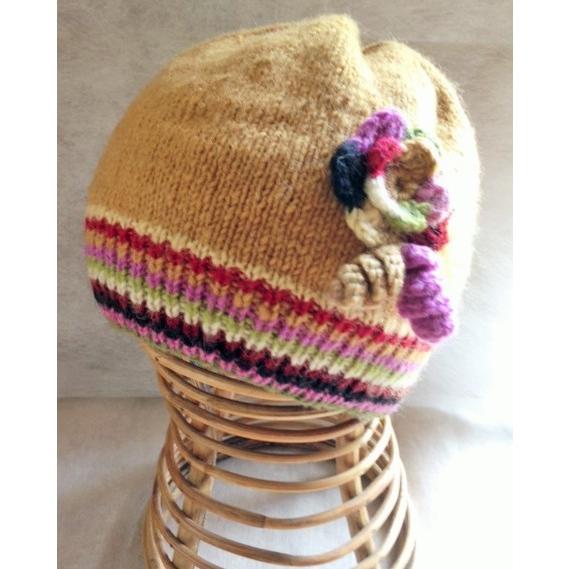 ウールフラワーキャップ