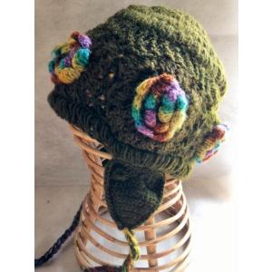 フラワークロシェ　耳つきキャップ