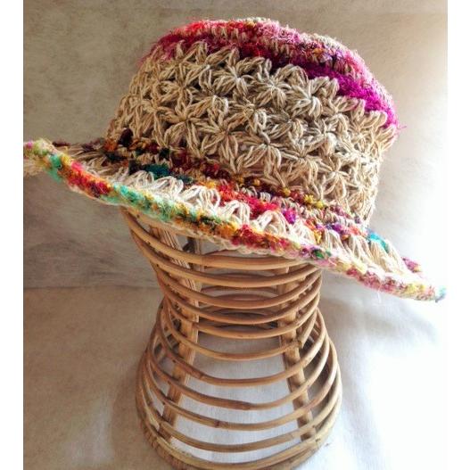 ヘンプ（麻）ハット ピンク