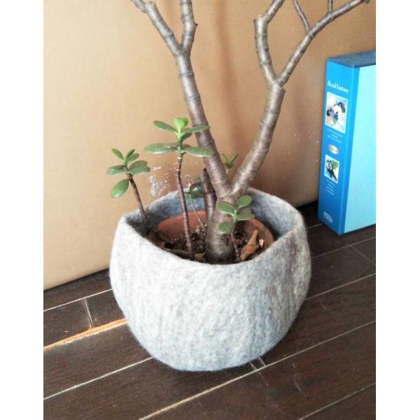 フェルト　植木鉢カバー　フラワーポットカバー　無地
