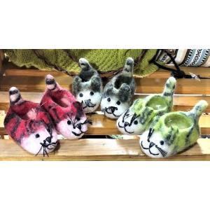 ベビー　フェルトルームシューズ　タイダイ　ドッグ　アニマル　